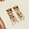 Art Nouveau Earrings - Pearl Victorian Crown Museum Tudor Style Dangle Earrings