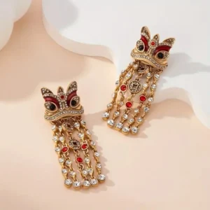 Art Nouveau Earrings - Pearl Victorian Crown Museum Tudor Style Dangle Earrings