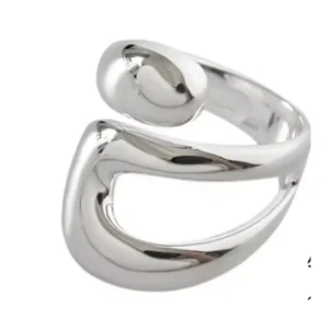 Hollow Open Ring, Sterling Silver Band, Boho Style, Women's Ring Size 7/8