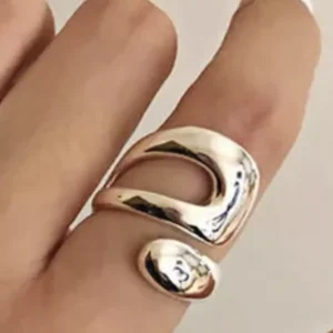 Hollow Open Ring, Sterling Silver Band, Boho Style, Women's Ring Size 7/8