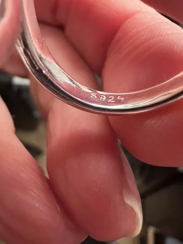 Hollow Open Ring, Sterling Silver Band, Boho Style, Women's Ring Size 7/8