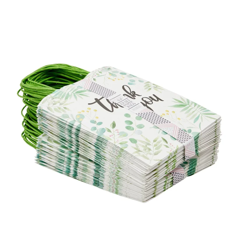 Kraft Paper Gift Bags with Handles - 50 Pack Bulk - Boutique Party Favors