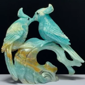 Natural Crystal Quartz Red Bishop Specimen - Hand Carved Boutique Gift