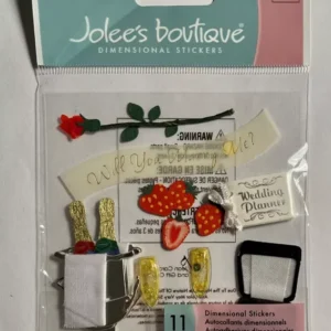 Wedding Engagement Stickers - Rare Scrapbook Embellishments - Multi-Color Designs